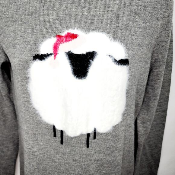 Talbots Gray Wooly Sheep Crewneck Long Sleeve Women's Sweater Size XS NEW - Picture 5 of 12